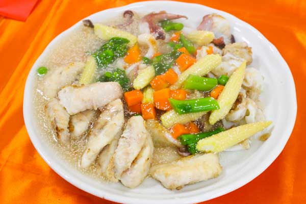 明太子レシピ-鯛のソテー明太子と春野菜ソース